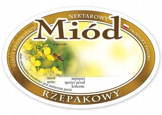 

Etykieta naklejka na miód (92x60) Rz 100szt E304