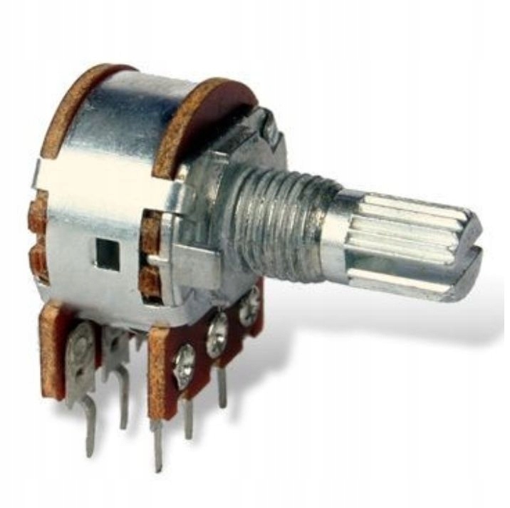 Potencjometr obrotowy podwójny 2x100K WH-148 x2szt Producent Danko