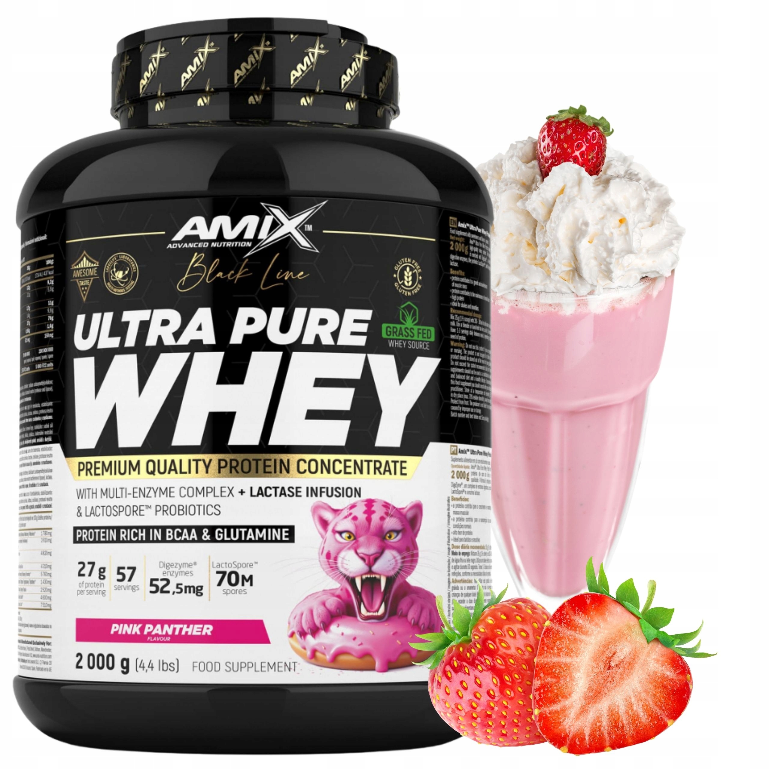 Protein Wpc Pure Whey Protein Syrovátkový Koncentrát Syrovátka Jahodová 2000 g