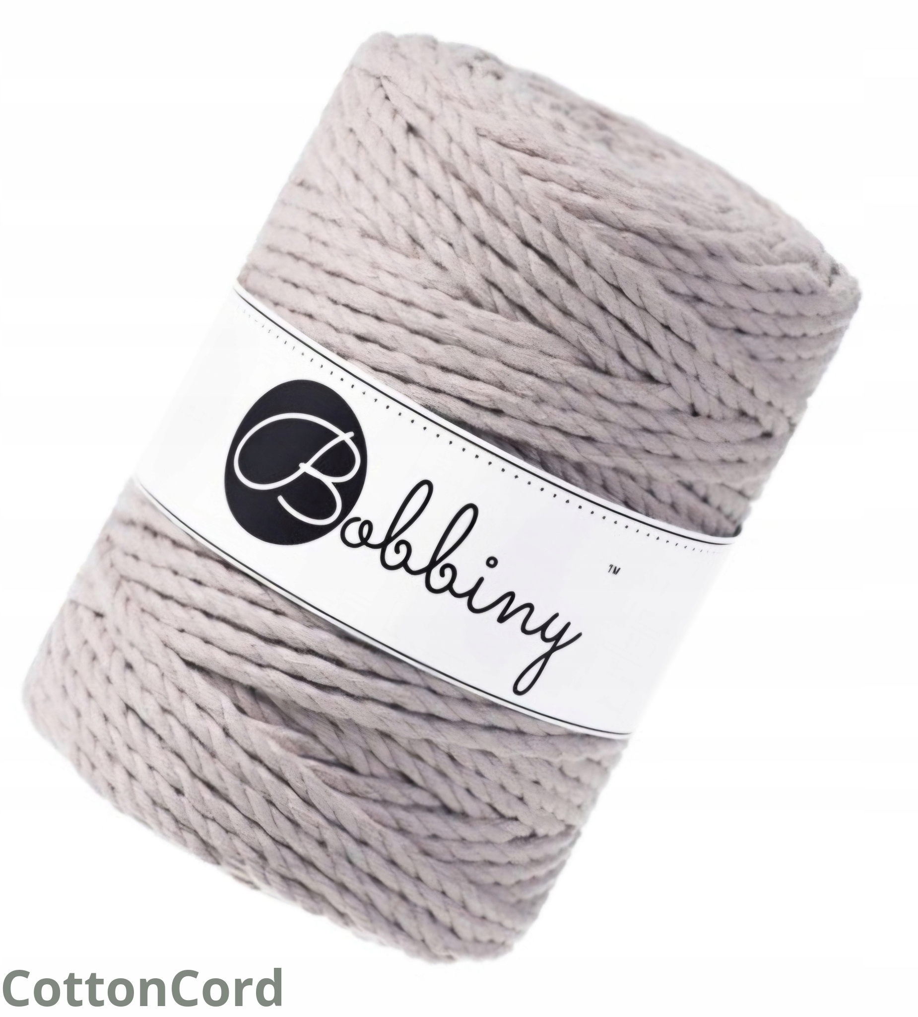 Bobbiny šňůra na macramé trojitě kroucená 3PLY 5mm 100m Perleťová