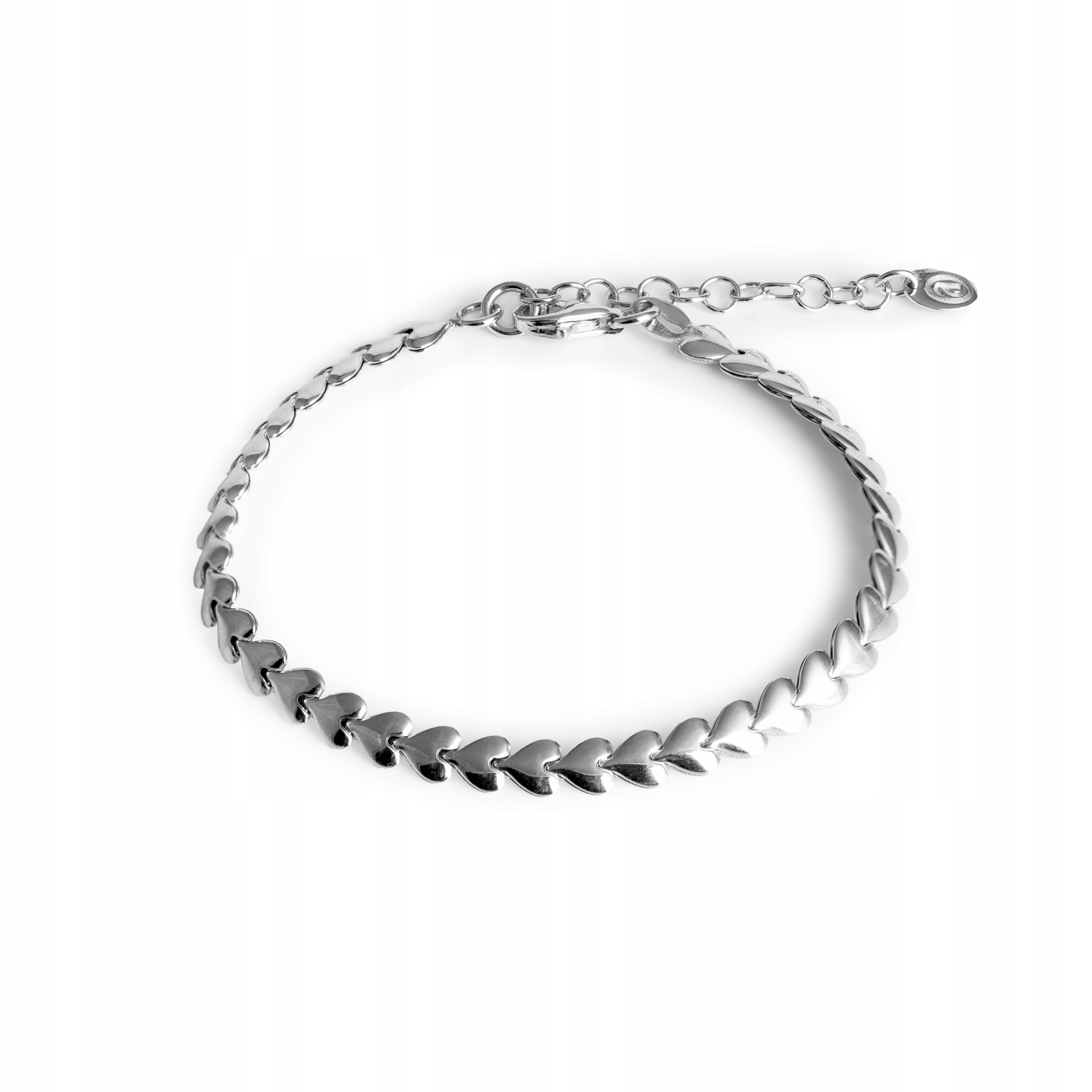 Bransoletka rodowana Ania Kruk srebrna regulowana serca srebro 925