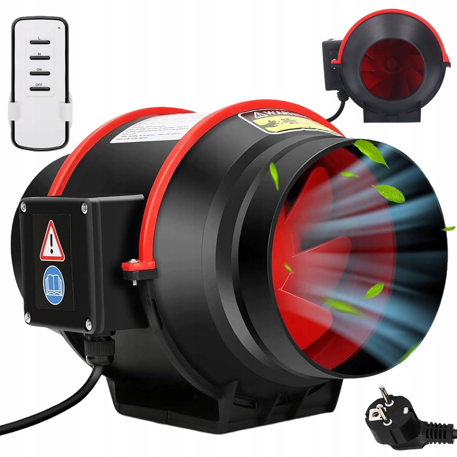 Wentylator Kanałowy Wyciągowy 310 m3/h Fi 100 40W Cichy Wydajny Z Pilot