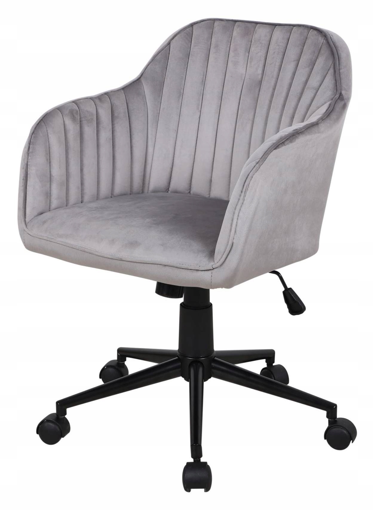 Fotel Biurowy Maya Velvet Szary – Fotel Obrotowy do Biura i Domu