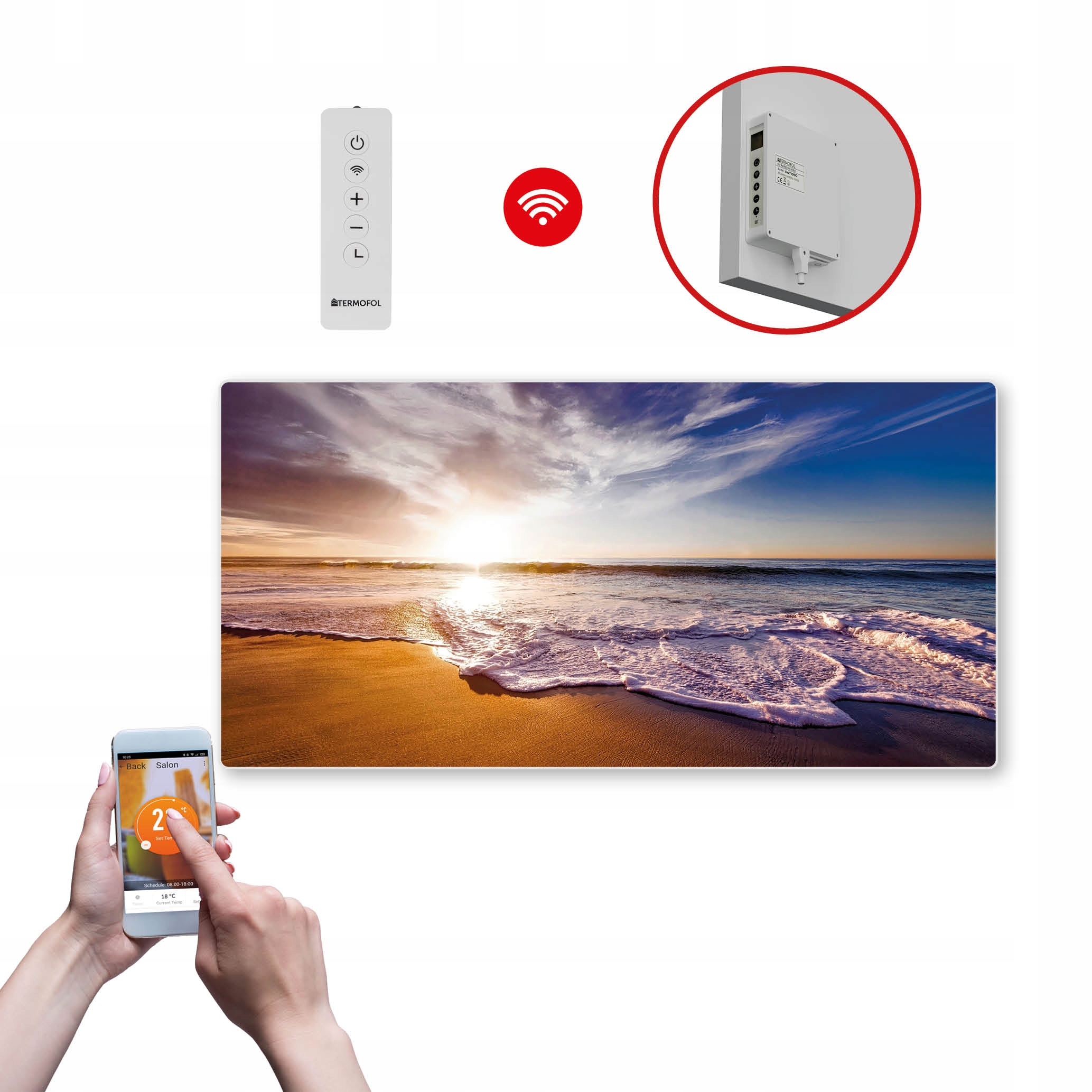 Dekoračný infračervený Ohrievací Panel s výkonom 700 W a Wifi