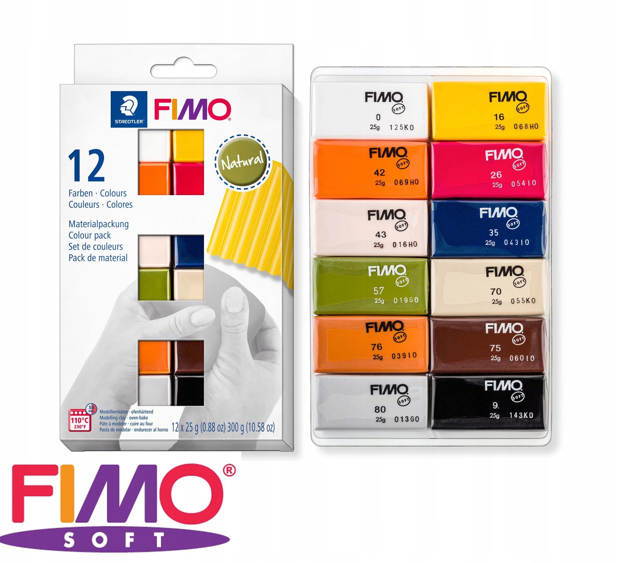 

Fimo Soft Masa Plastyczna Zestaw 12 Kol. Natural
