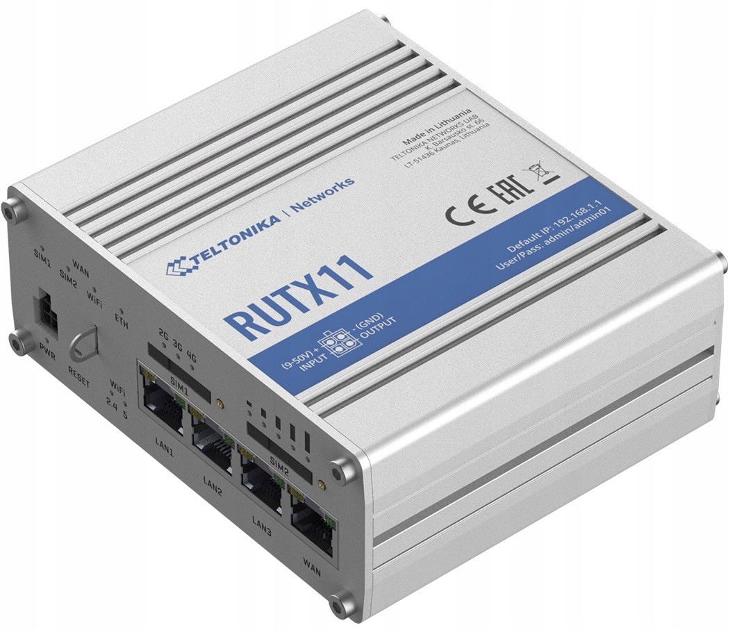Lte router RUTX11 (Cat 6), WiFi, Ble, Gnss,