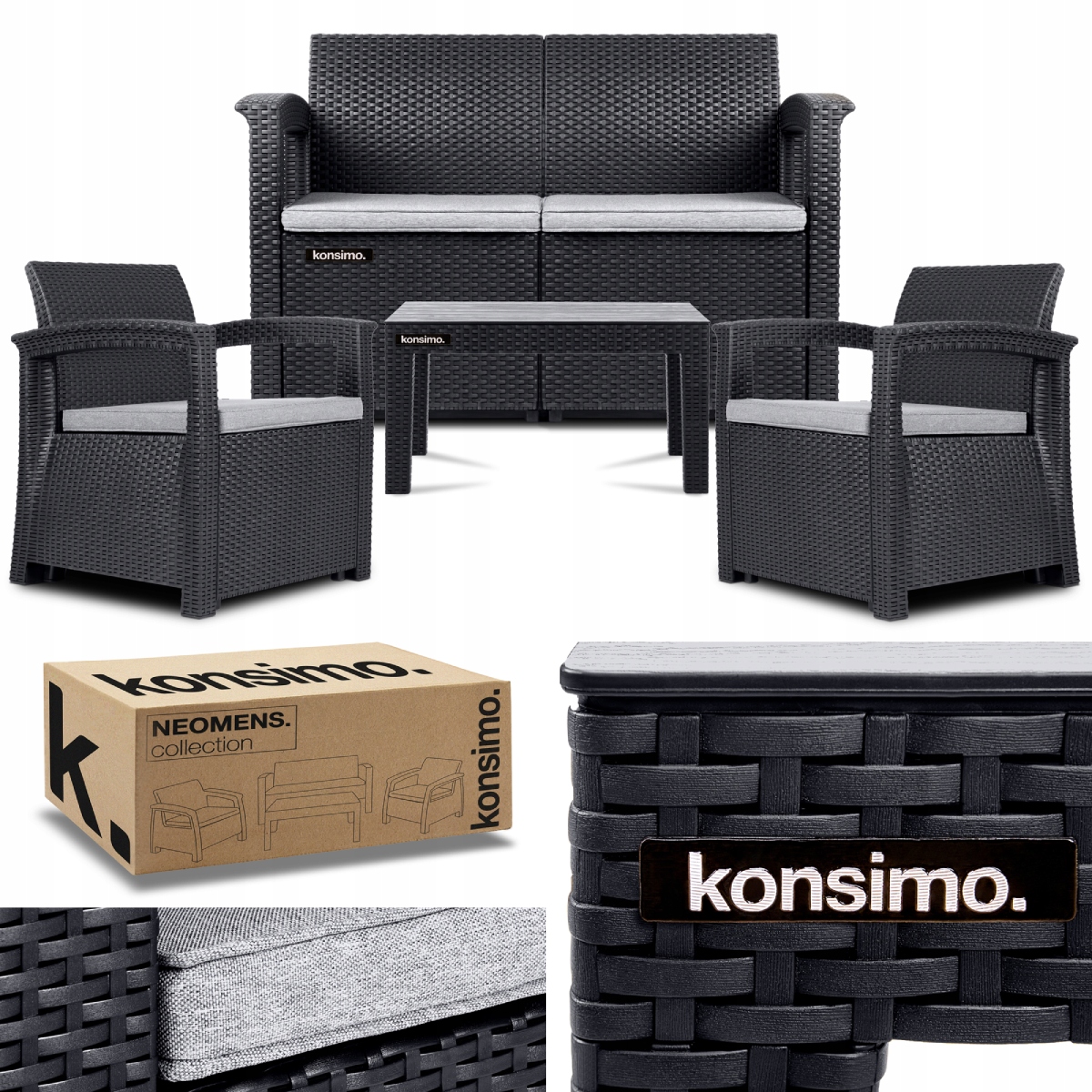 

Zestaw mebli ratanowych z Sofą Do Ogrodu