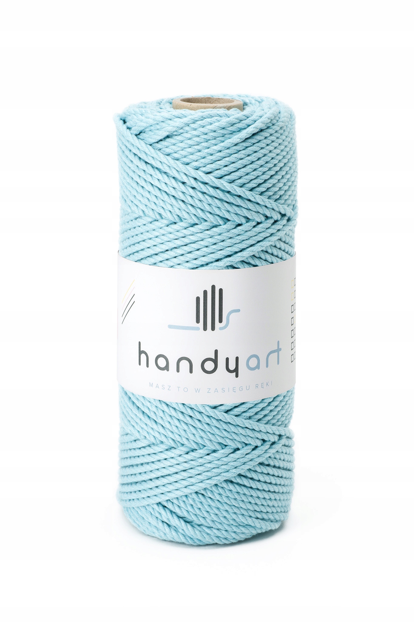 Sznurek do makramy 3ply bawełniany azure 5mm 5m