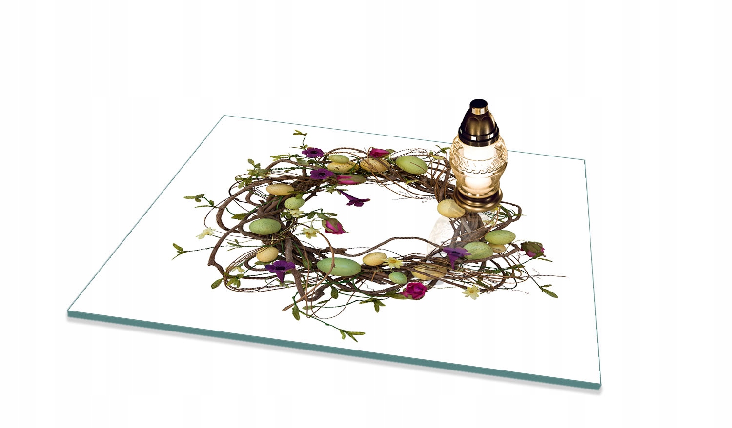 Skleněná Podložka Pod Svíčku Se Vzorem na hřbitov 65x60 cm