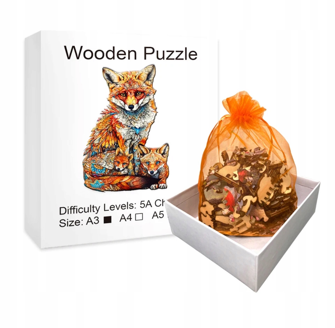 PUZZLE drewniane LIS LISKI - A3 dla dorosłych i dzieci *idealny prezent* EAN (GTIN) 0606707681056