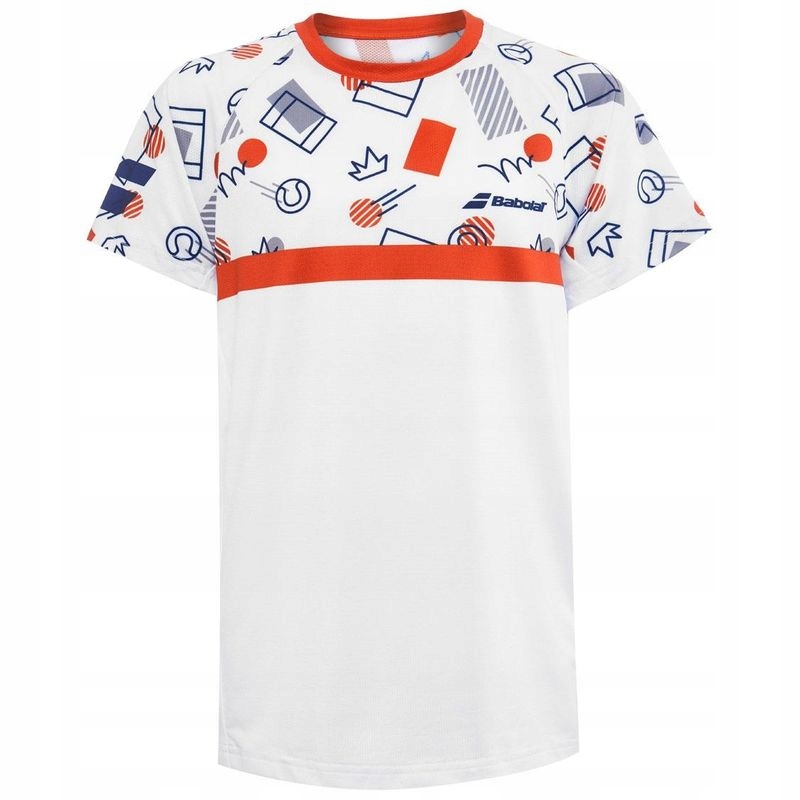 Tričko Babolat Compete Crew Neck Tee Boy Wh/pureed Pumpkin 140