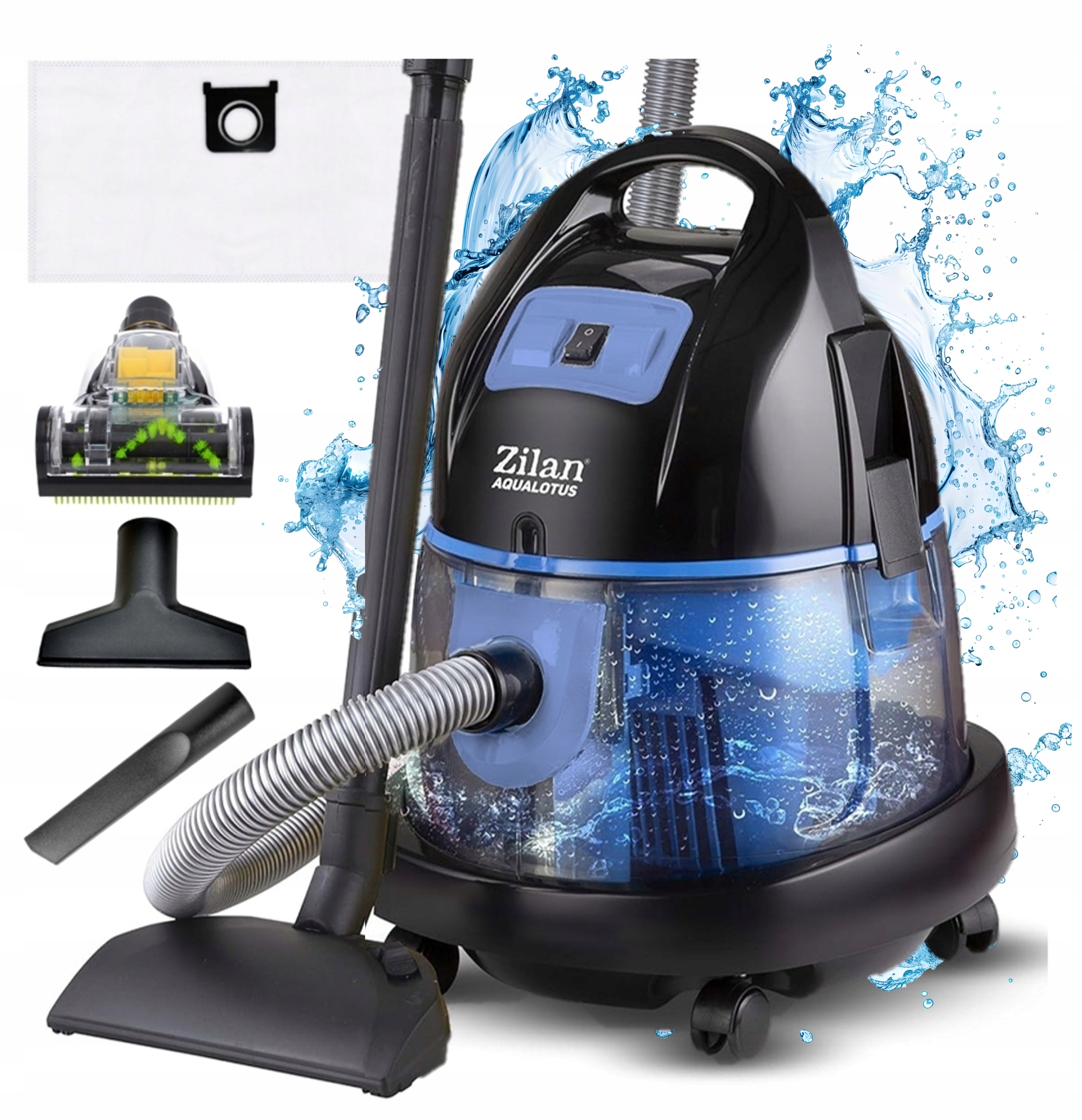 Moc Odkurzacz Wodny 8l Bezworkowy Turbo 2000W