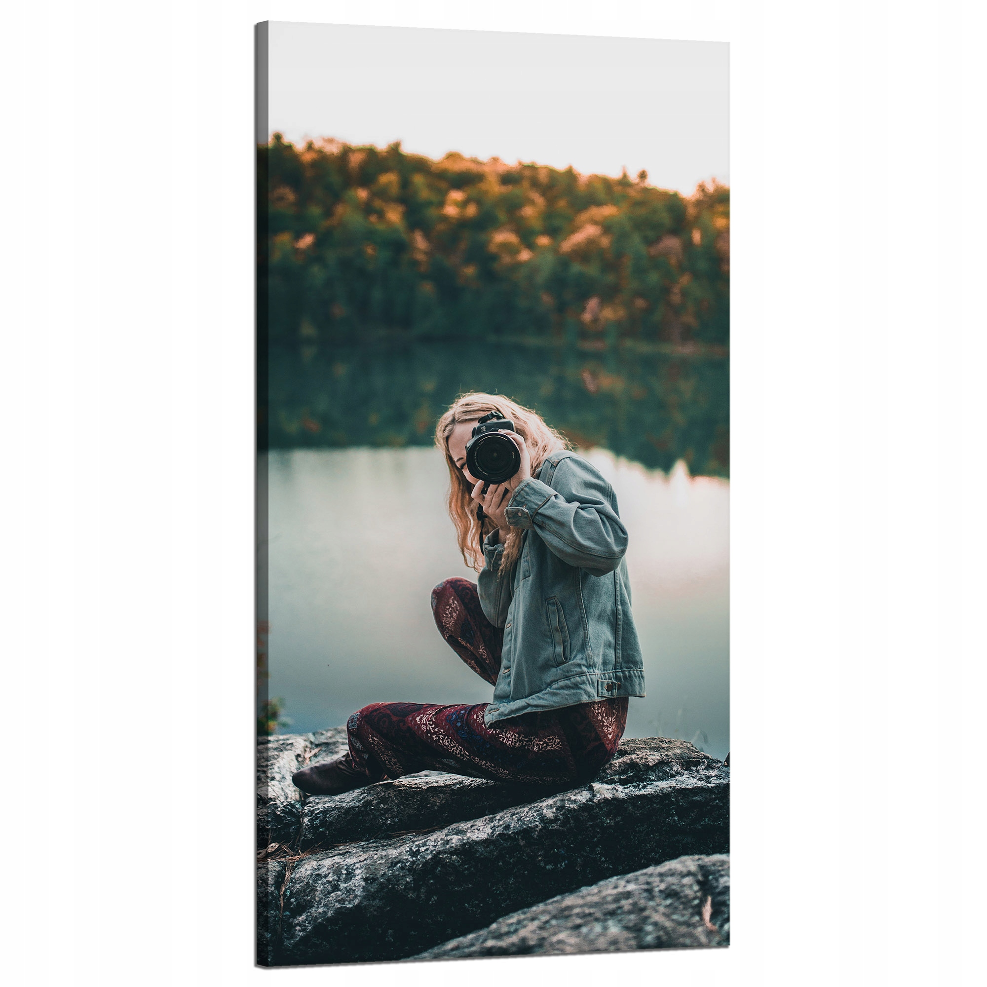 Obraz na plátně Lidé Žena s fotoaparátem 60x120 cm