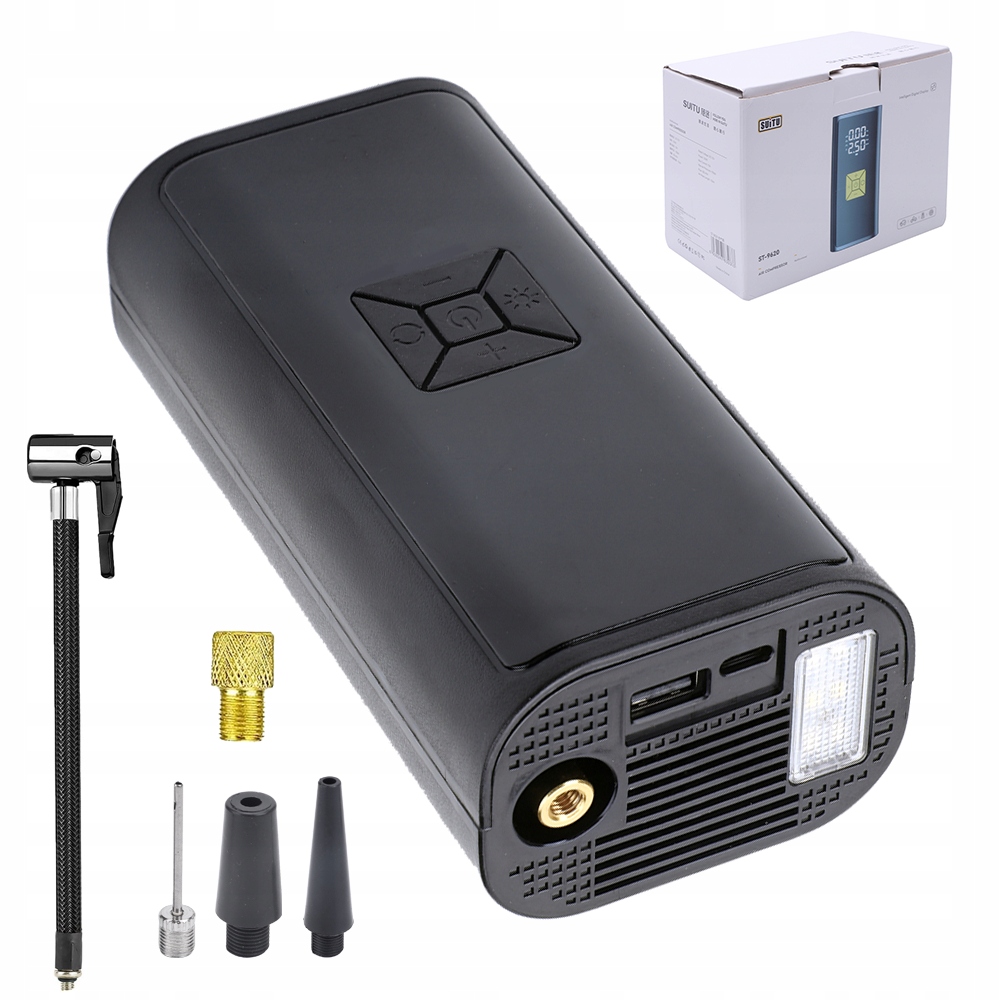 Pompka Powietrza Elektryczna Z Powerbankiem 6000MAH 4 Tryby Pracy Auto