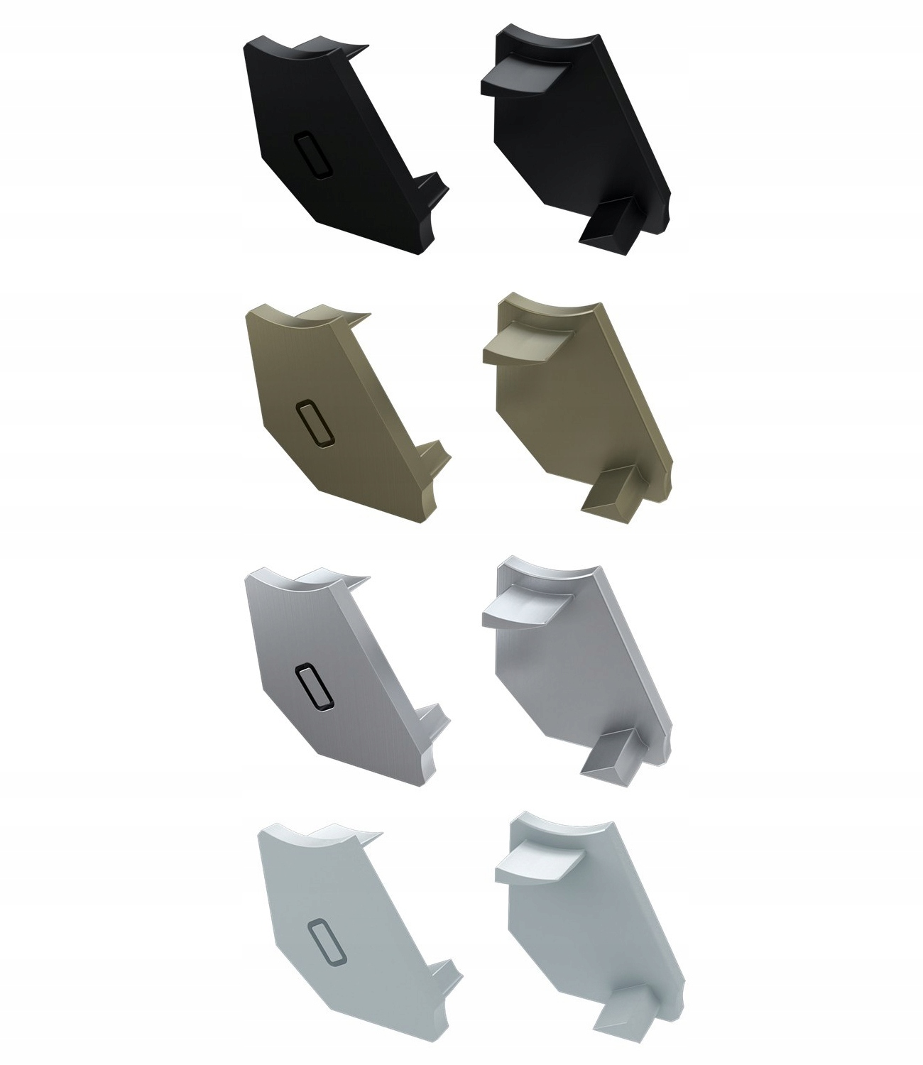 ZAŚLEPKA DO PROFILU TYPU H SZARA CZARNA BIAŁA INOX Typ zaślepka