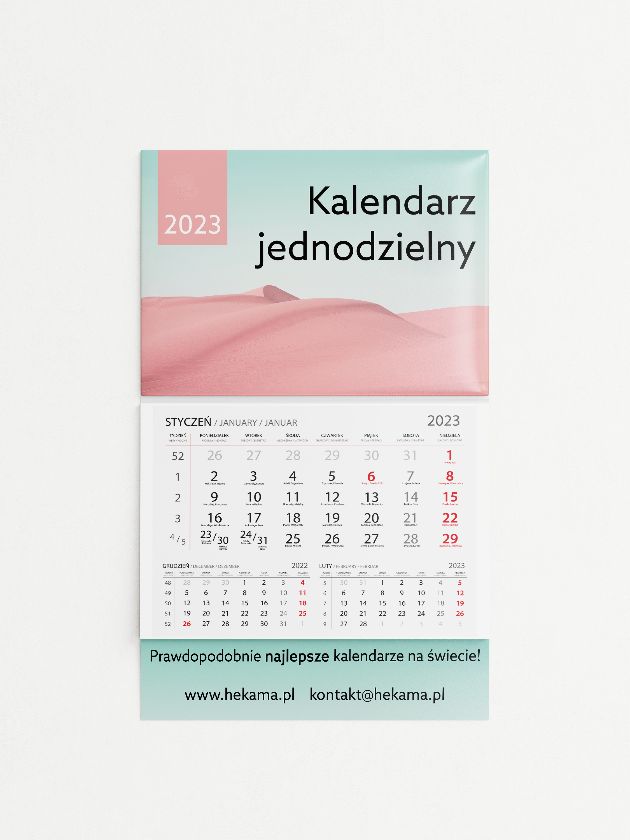 KALENDARZ 2024 JEDNODZIELNY ŚCIENNY WYPUKŁY 1000 Rodzaj ścienny