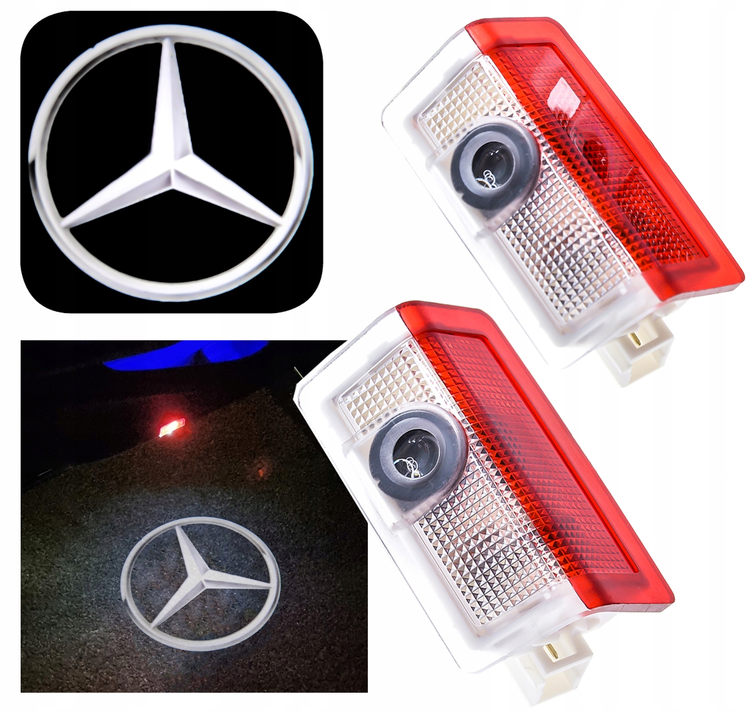 ZESTAW 2x LAMPKA LED PROJEKTOR DO DRZWI MERCEDES BENZ EQA EQB EQC GL X166