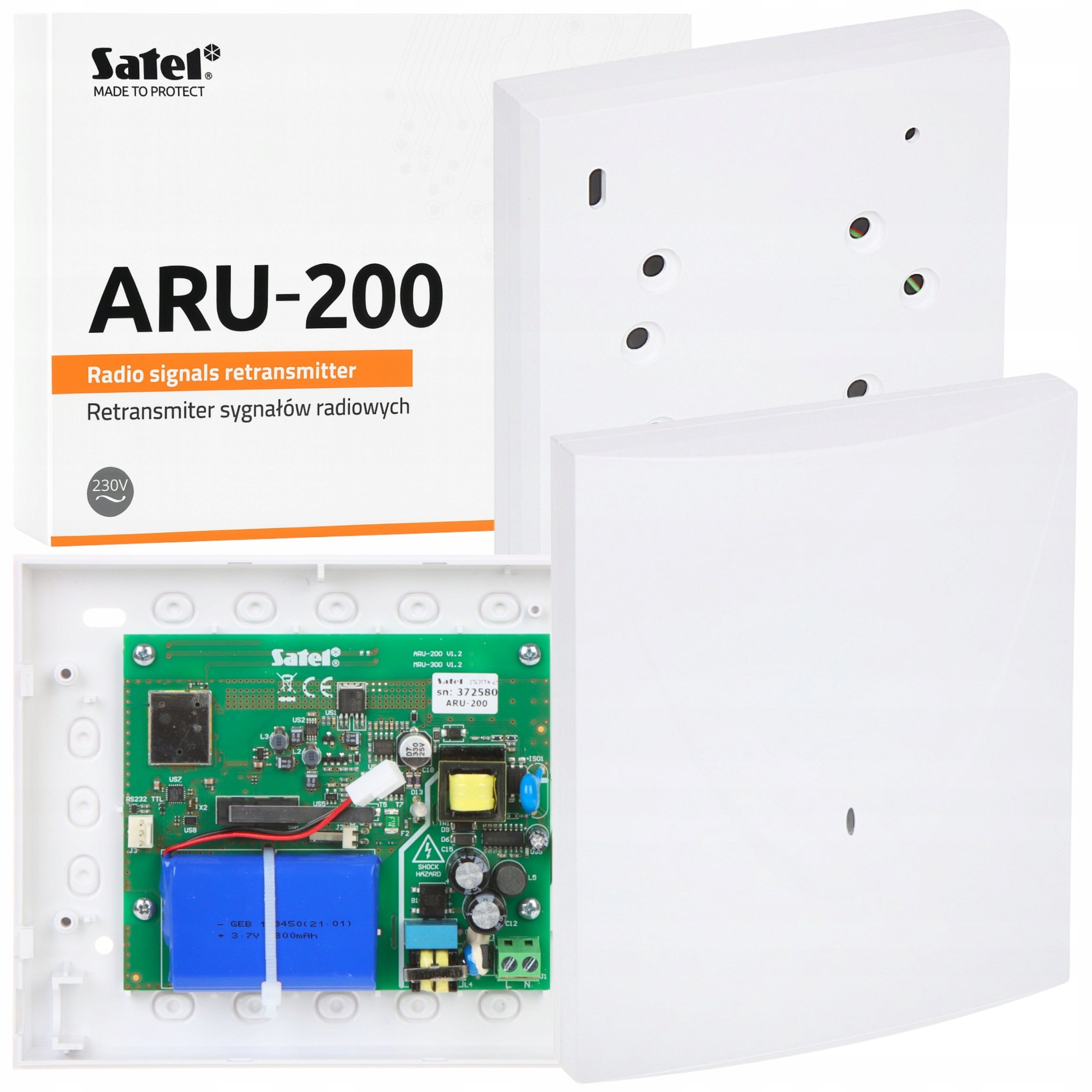 Retransmiter sygnałów radiowych Satel ARU-200 do zwiększania zasięgu Abax 2