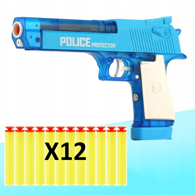 PISTOLET NA STRZAŁKI PIANKOWE I WODĘ WYRZUTNIA 2W1 + DODATKI 12 STRZAŁEK Wiek dziecka 3 lata +