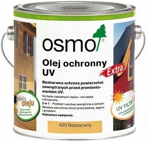 Olej ochronny Uv Osmo bezbarwny 420 0,75L Jedwabiście Matowy