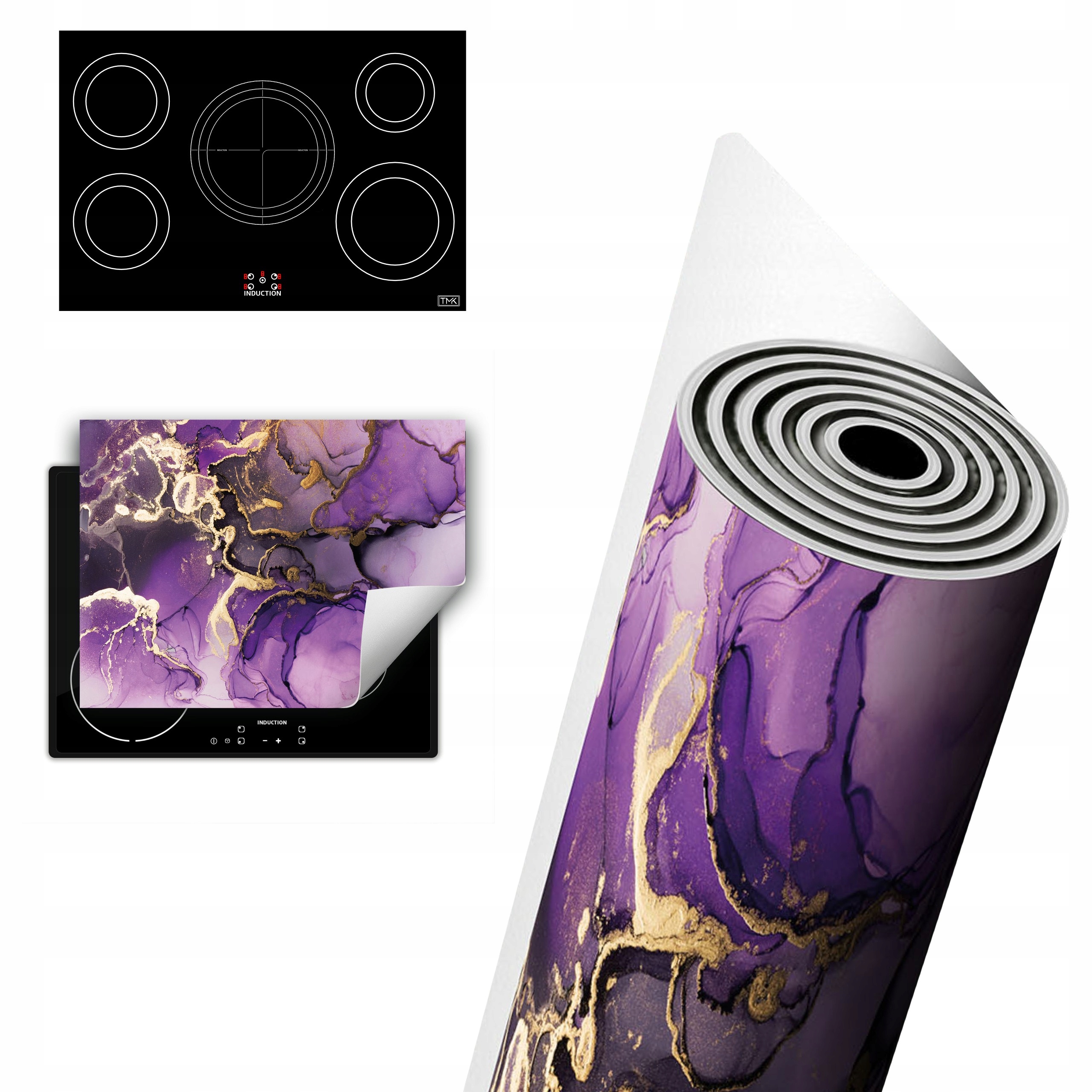 Vinylová Ochranná Deska Na Indukci 80x52 fialová mramor