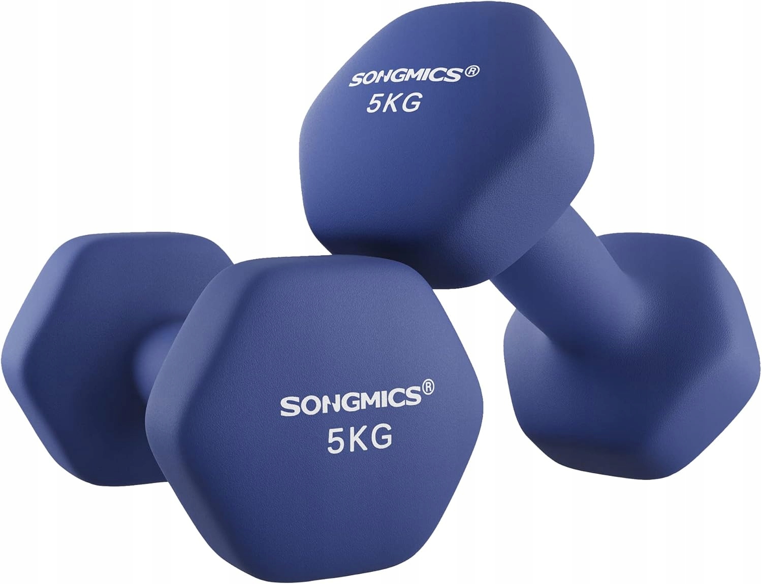 Hantle zestaw 2x5kg hantle sześciokątne powłoka neoprenowa trening siłowy