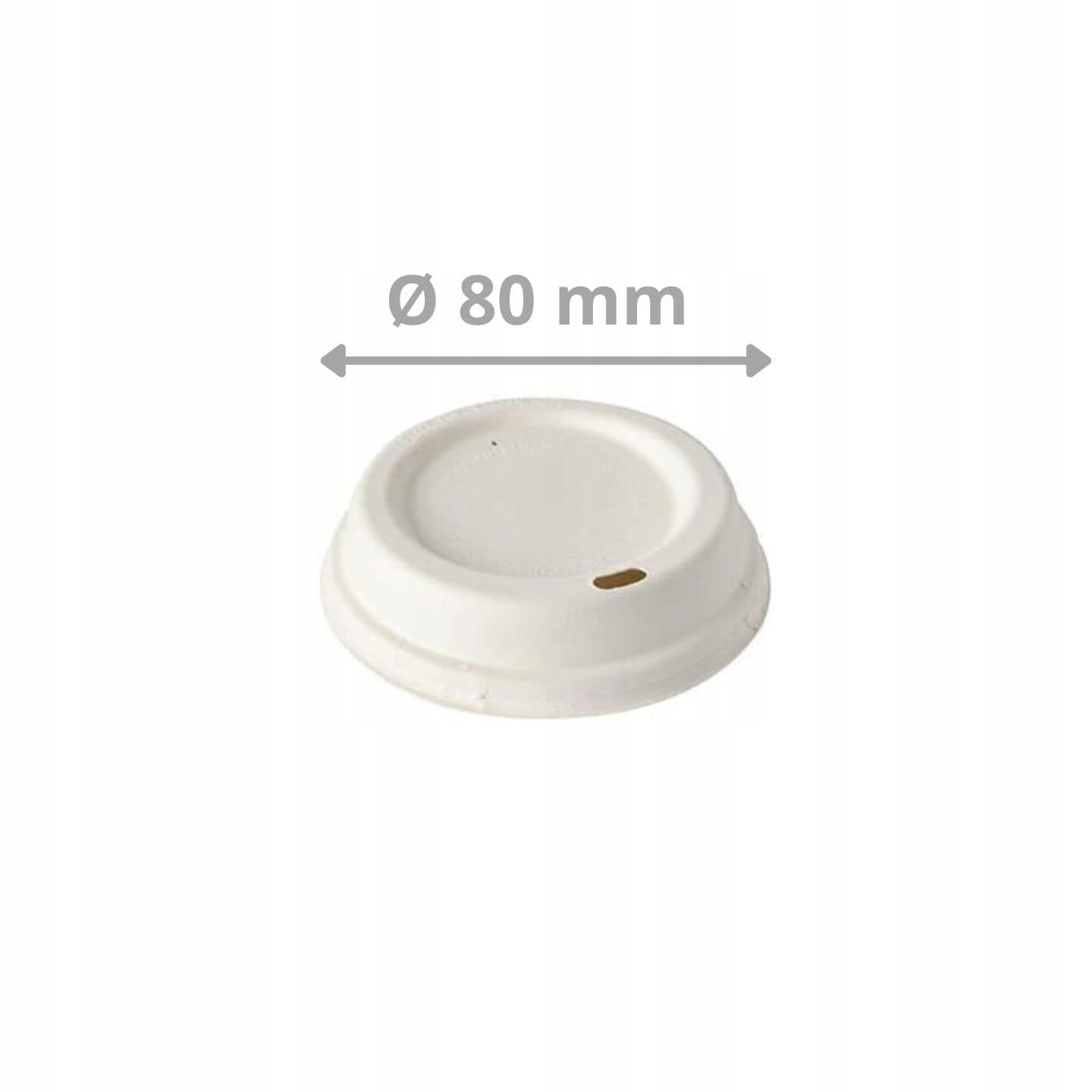 Víčka z cukrové třtiny bílé Ø80 mm – bez plastu, 1000 ks