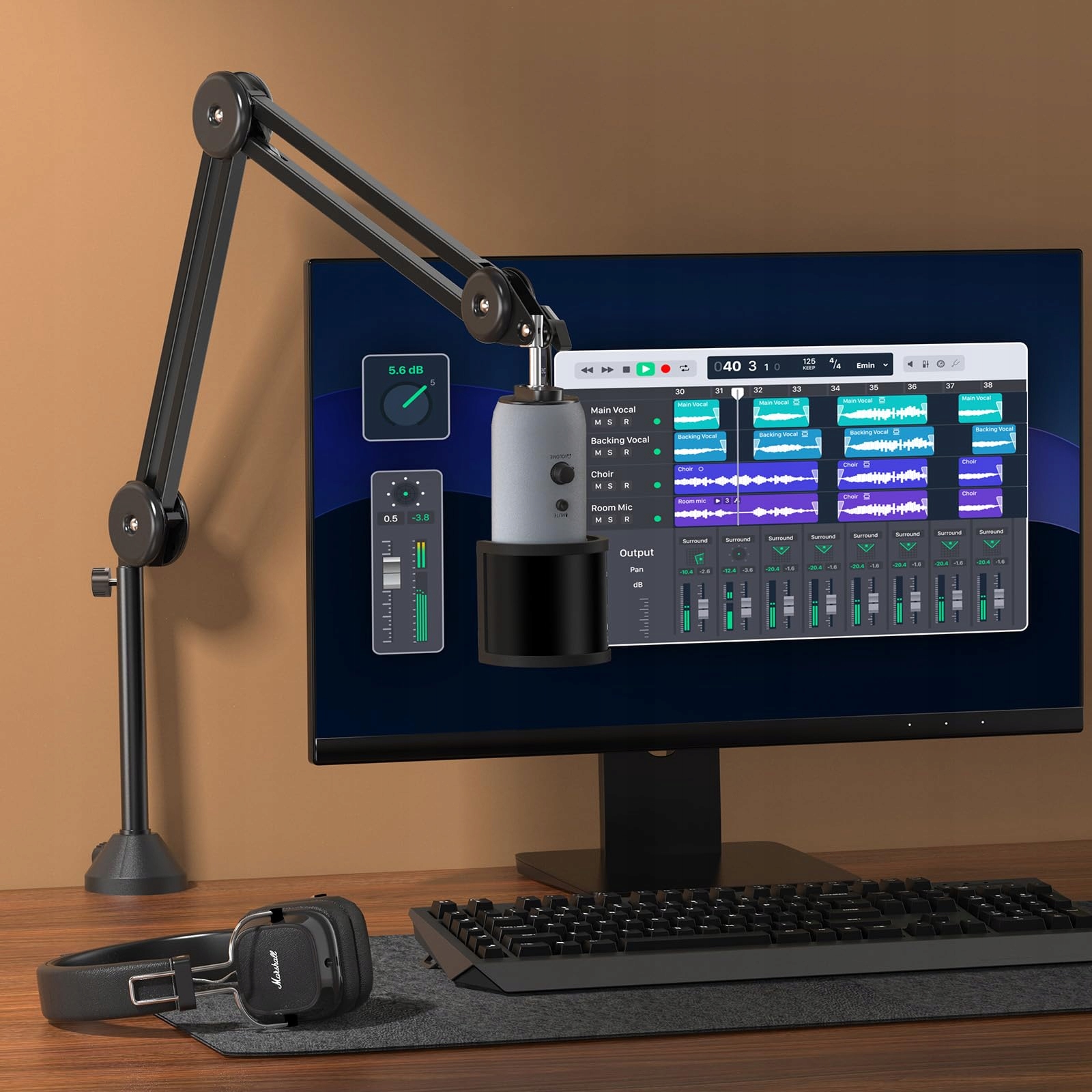 BLAUER YETI Mikrofon Arm TONOR Stojak z Popfiltrem do Podcastów Gamingu — miniatura 6