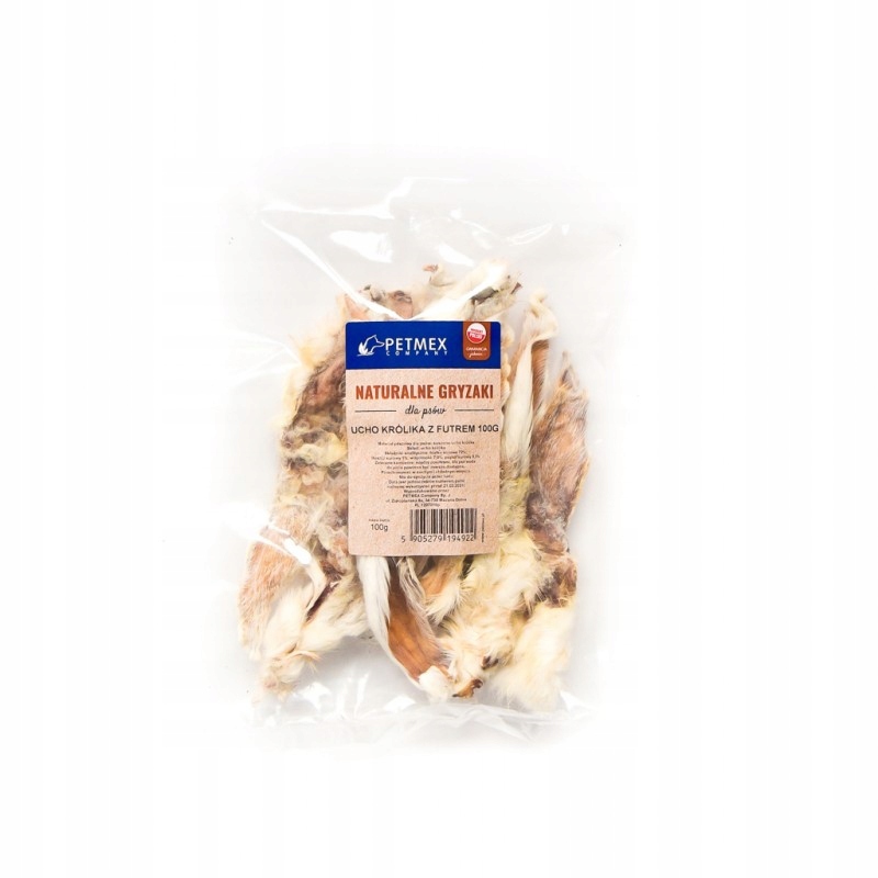 Kousátko pro psy Petmex Ucho králíka s kožešinou 100 g