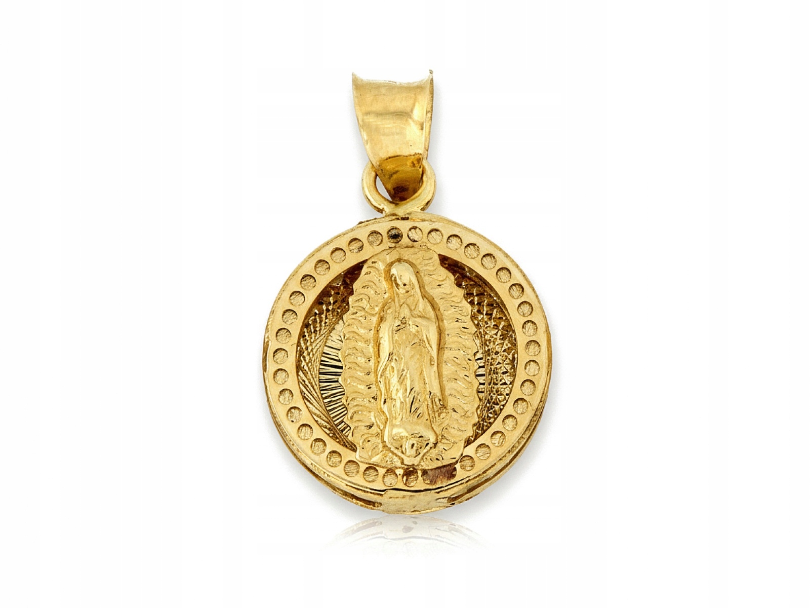 Zlatý medailonek 585 Kulatý oboustranný Neposkvrněná a svatá Juda Tadeáš 1.32 g