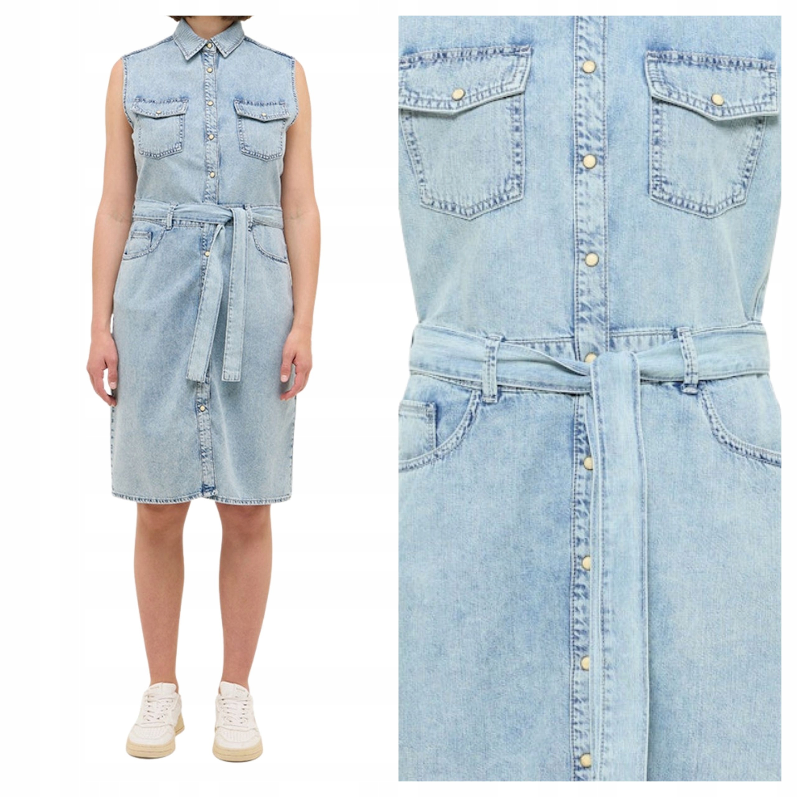 Šaty džínové šaty Mustang Brooklyn Dress Modrá 42 XL