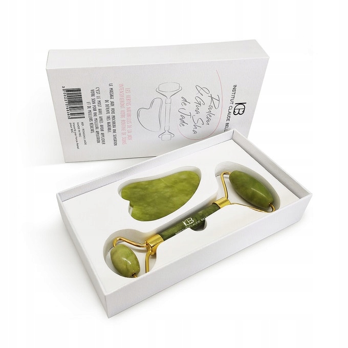 MASAŻER DO TWARZY Z JADEITU ROLLER+GUA SHA France
