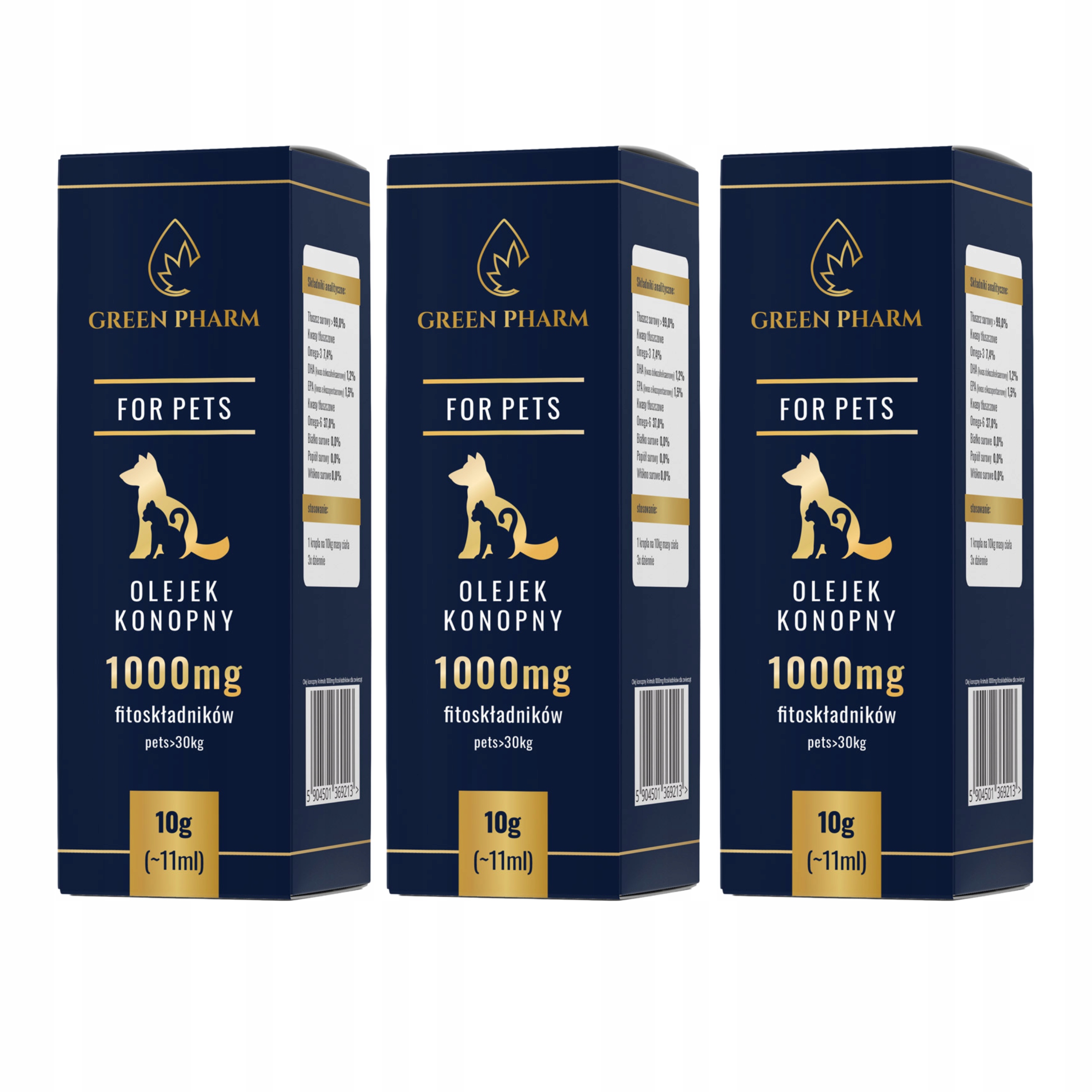 Levně 3x Cbd Konopný olej pro psa 10% 11ML Bez Thc Veterinární