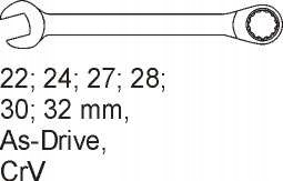 WKLADKA KLUCZE PLASKO OCZKOWE YATO 6ELEM Producent code YT 5532