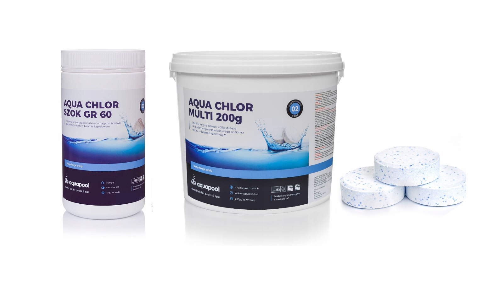 

Chlor Multitabletki 6w1 200g 3kg + Chlor Szok 1 kg
