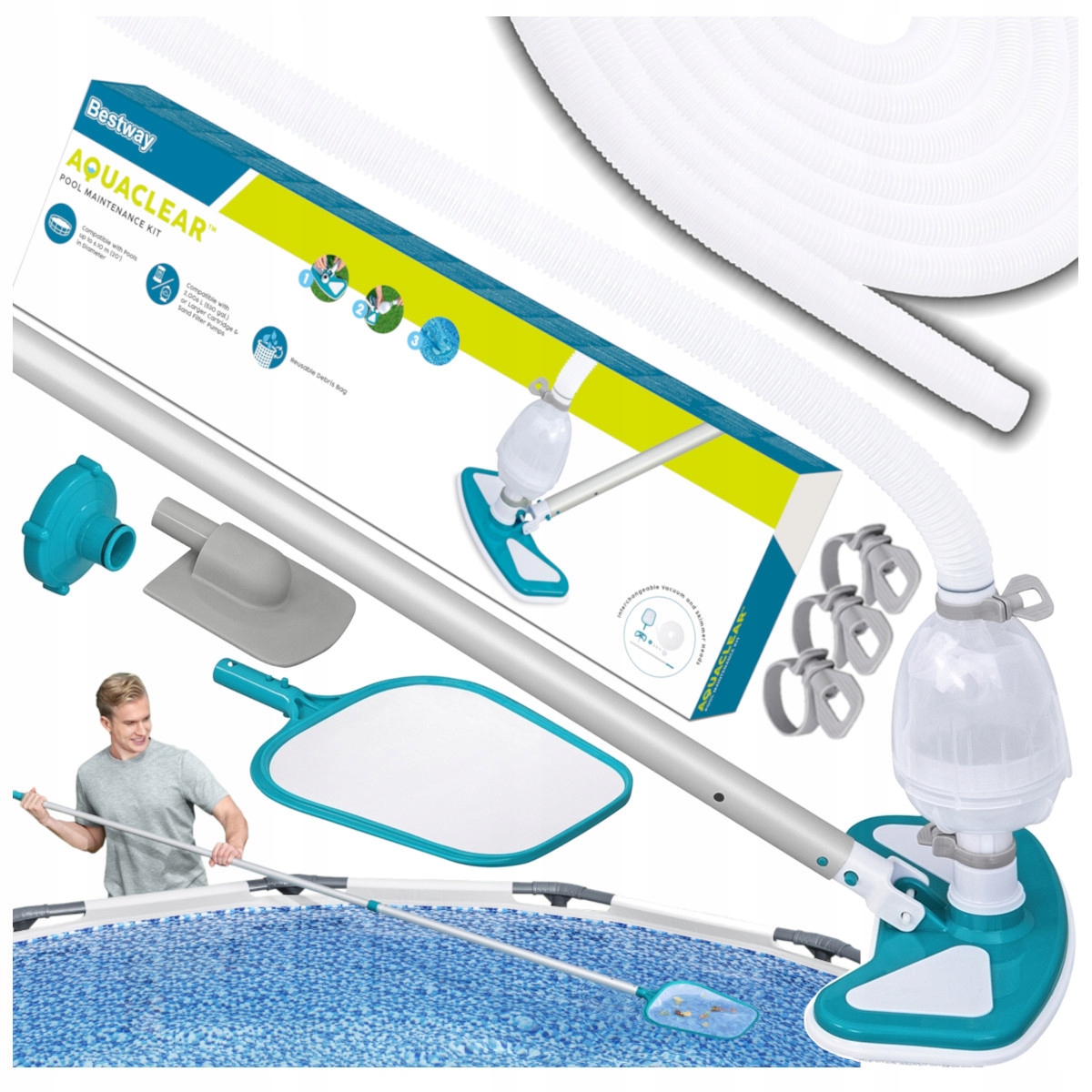 Odkurzacz Do Basenu Zestaw Do Czyszczenia Basenu Z Sitkiem Bestway 58234