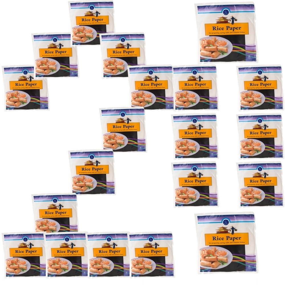 20x Papier Ryżowy Okrągły Do Sajgonek i Spring Rolls Bezglutenowy 22cm 200g