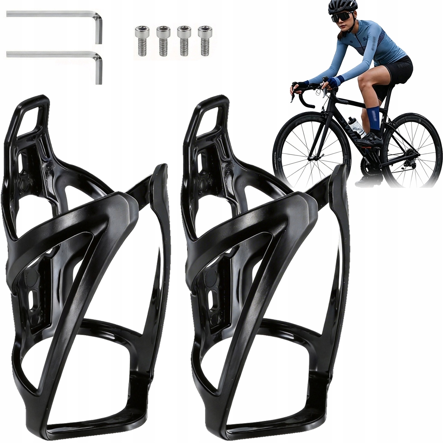 Koszyk Rowerowy Na Bidon Butelkę Lekki Uchwyt Na Ramę Do Roweru 2szt