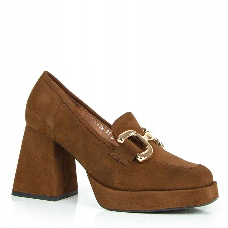 Simen 5626A Lodičky Sloupek Kůže Červená Hnědá 41