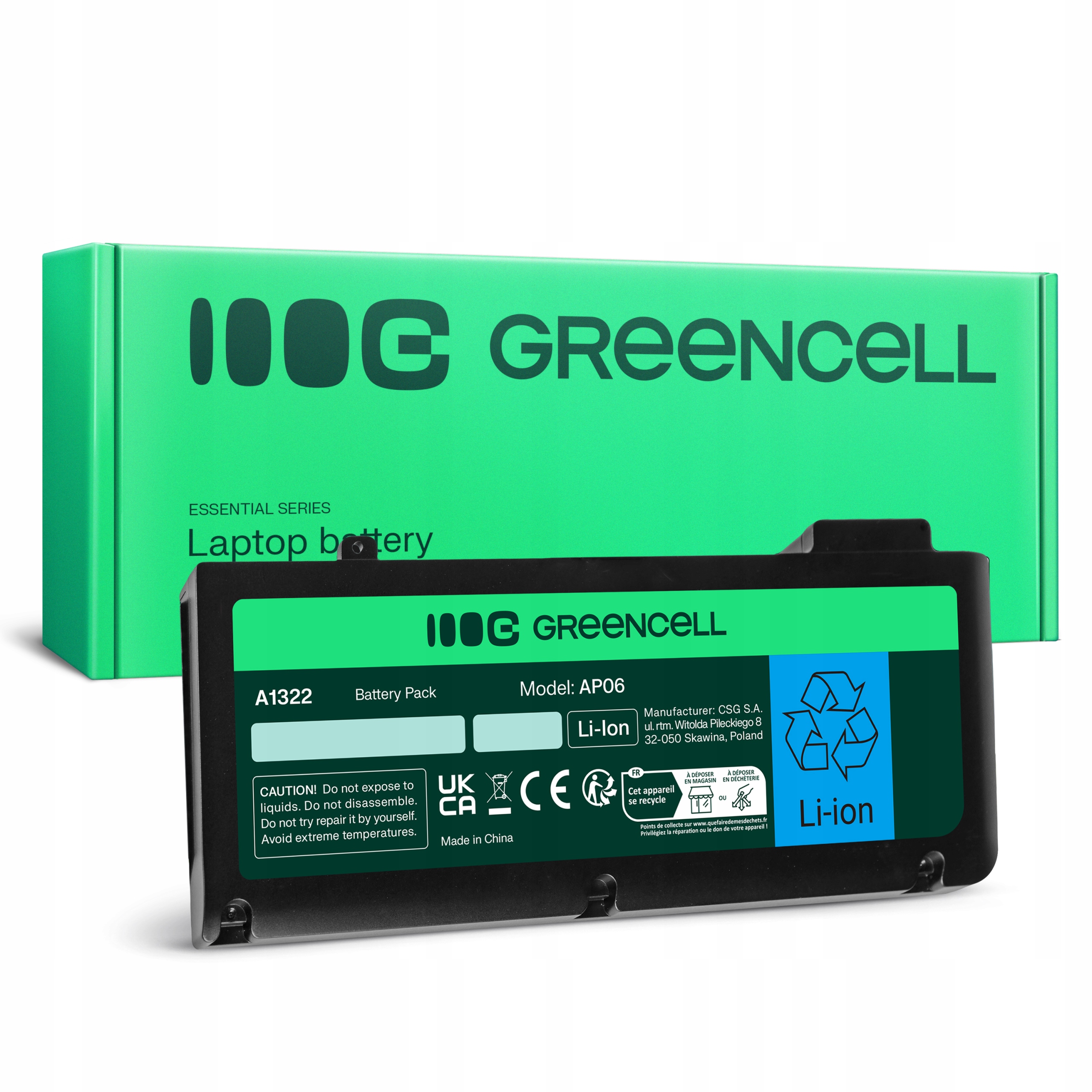 Bateria Green Cell A1322 do Apple MacBook Pro 13 A1278