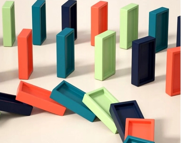 Queue Train Locomotive Stacking Blocks Domino Clothes Domino Train D Minimum kid's age 3