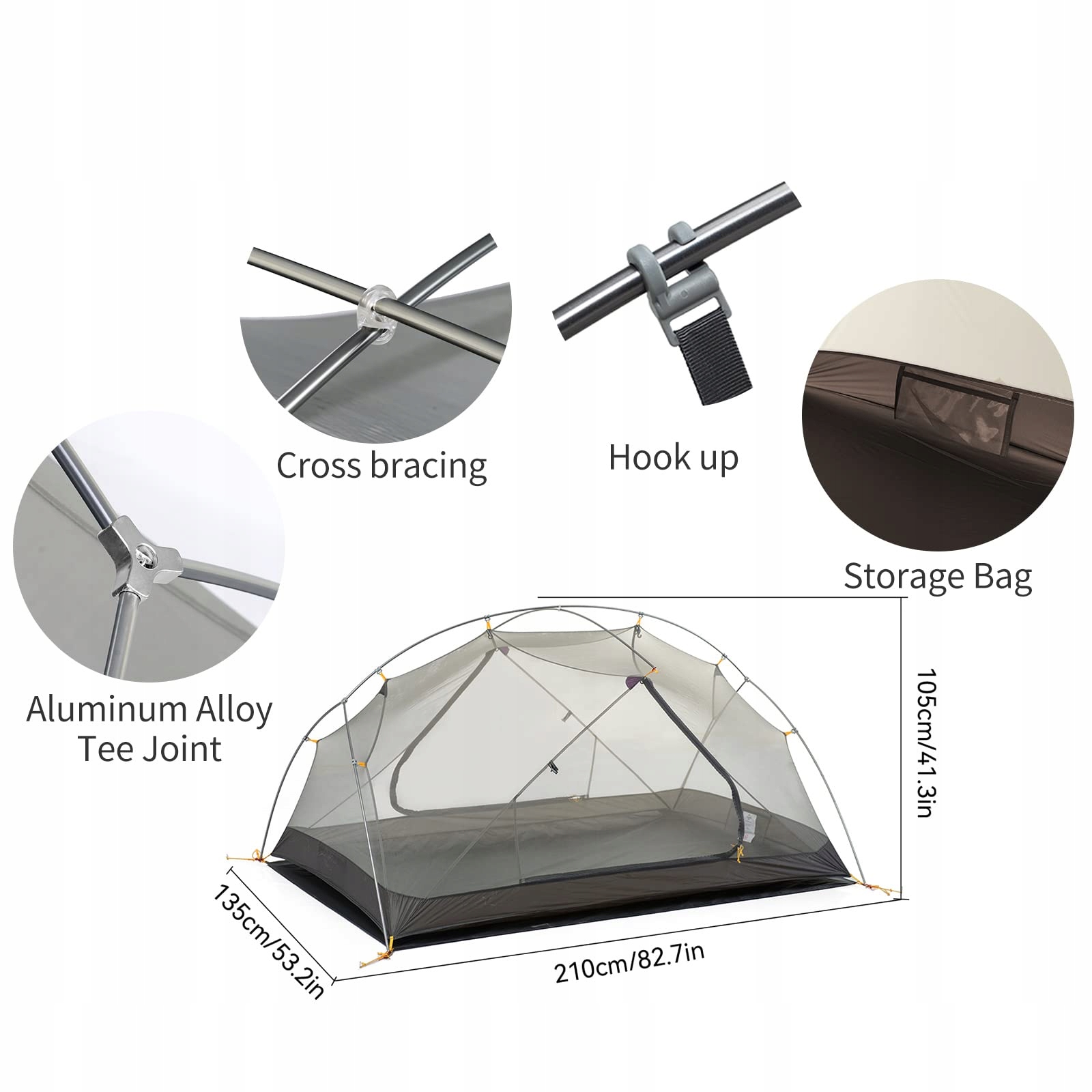 NATUREHIKE Mongar Namiot 2 Osobowy Ultralekki Camping Trekking 3 Sezony — miniatura 3
