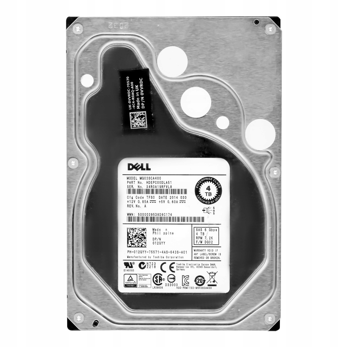 Dell 012GYY 4TB 7.2K 64MB SAS-2 3.5'' MG03SCA400
