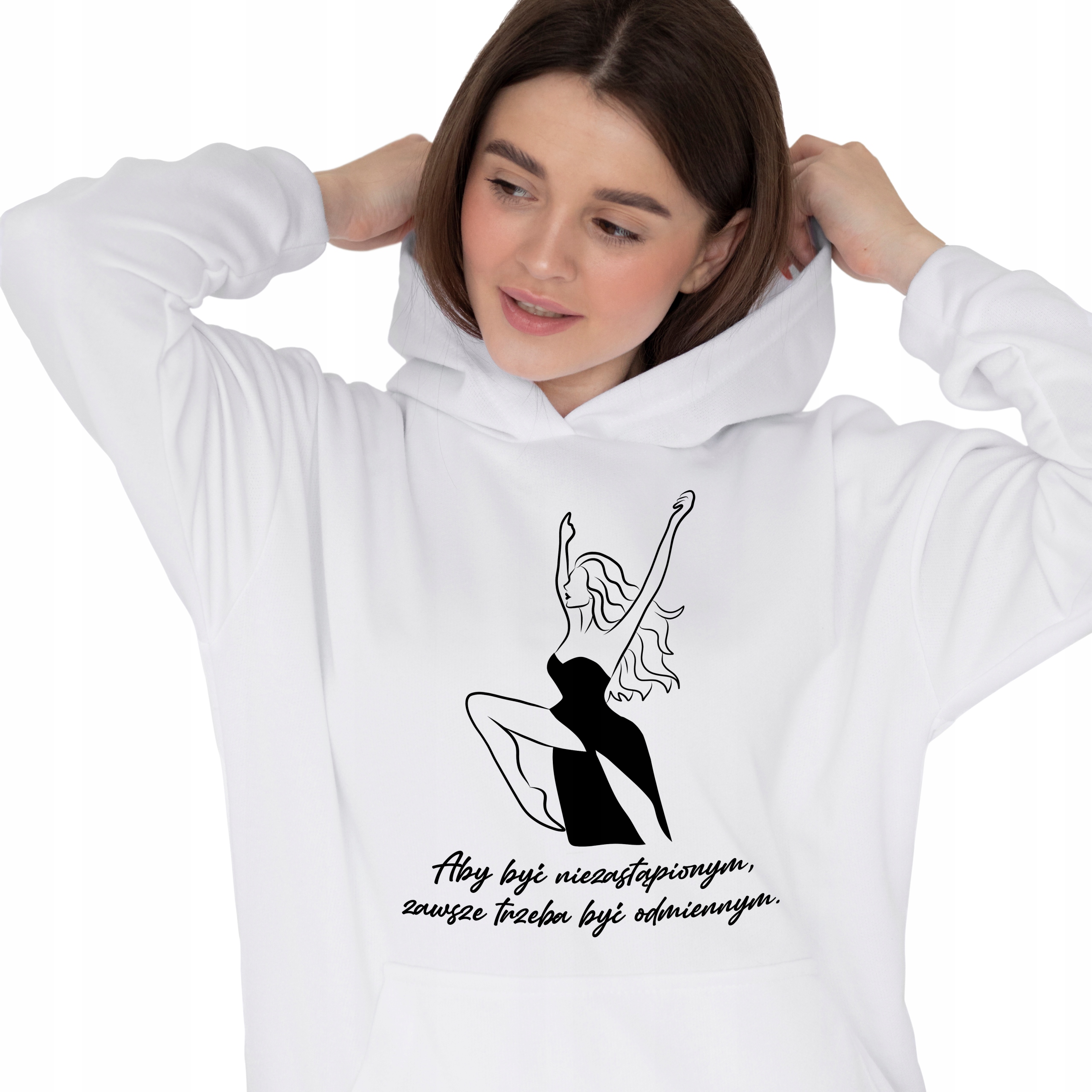 Mikina Bílá S Kapucí Ženské vzory S