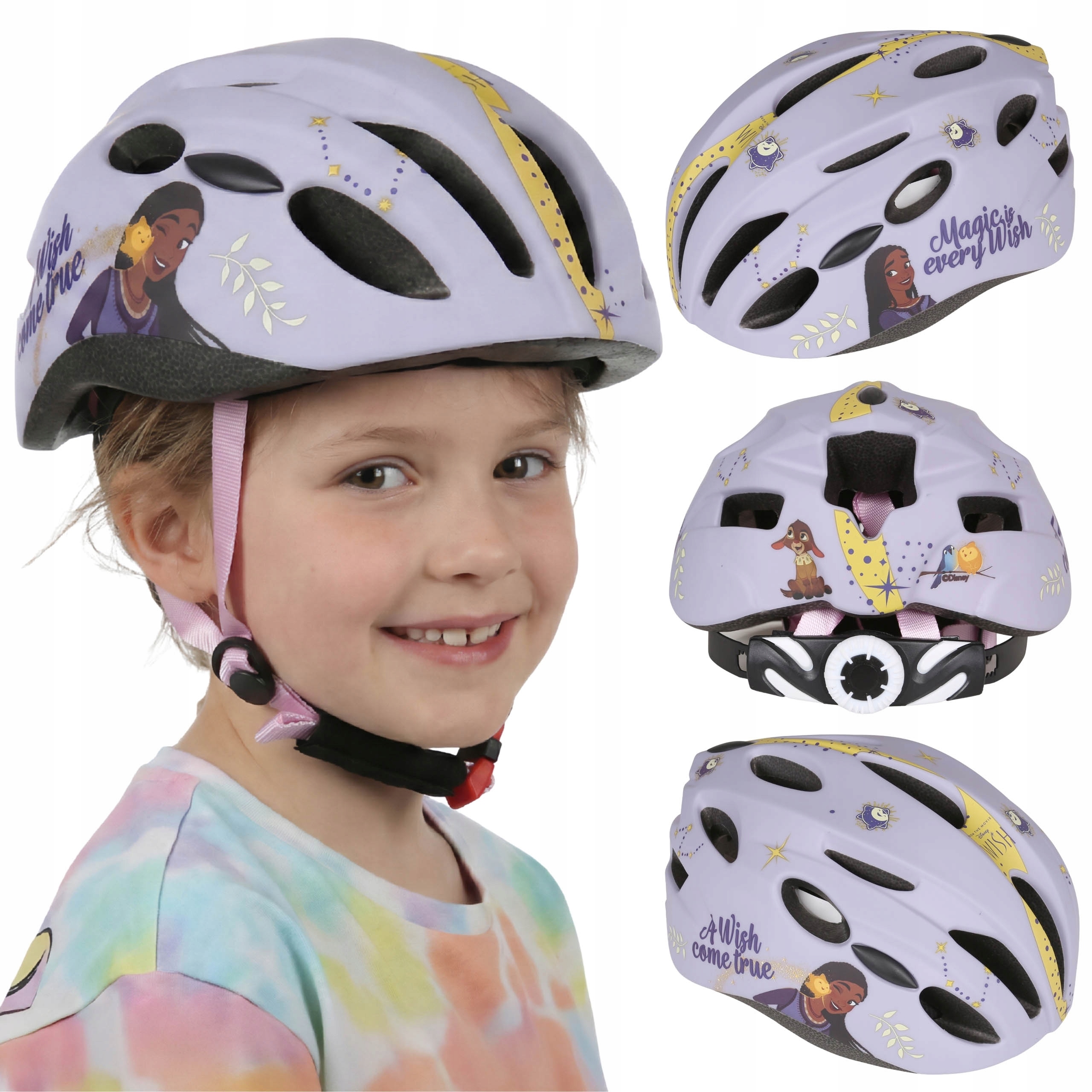 Disney Życzenie Bezpieczny kask rowerowy In-mold dla dziewczynki Regulowany