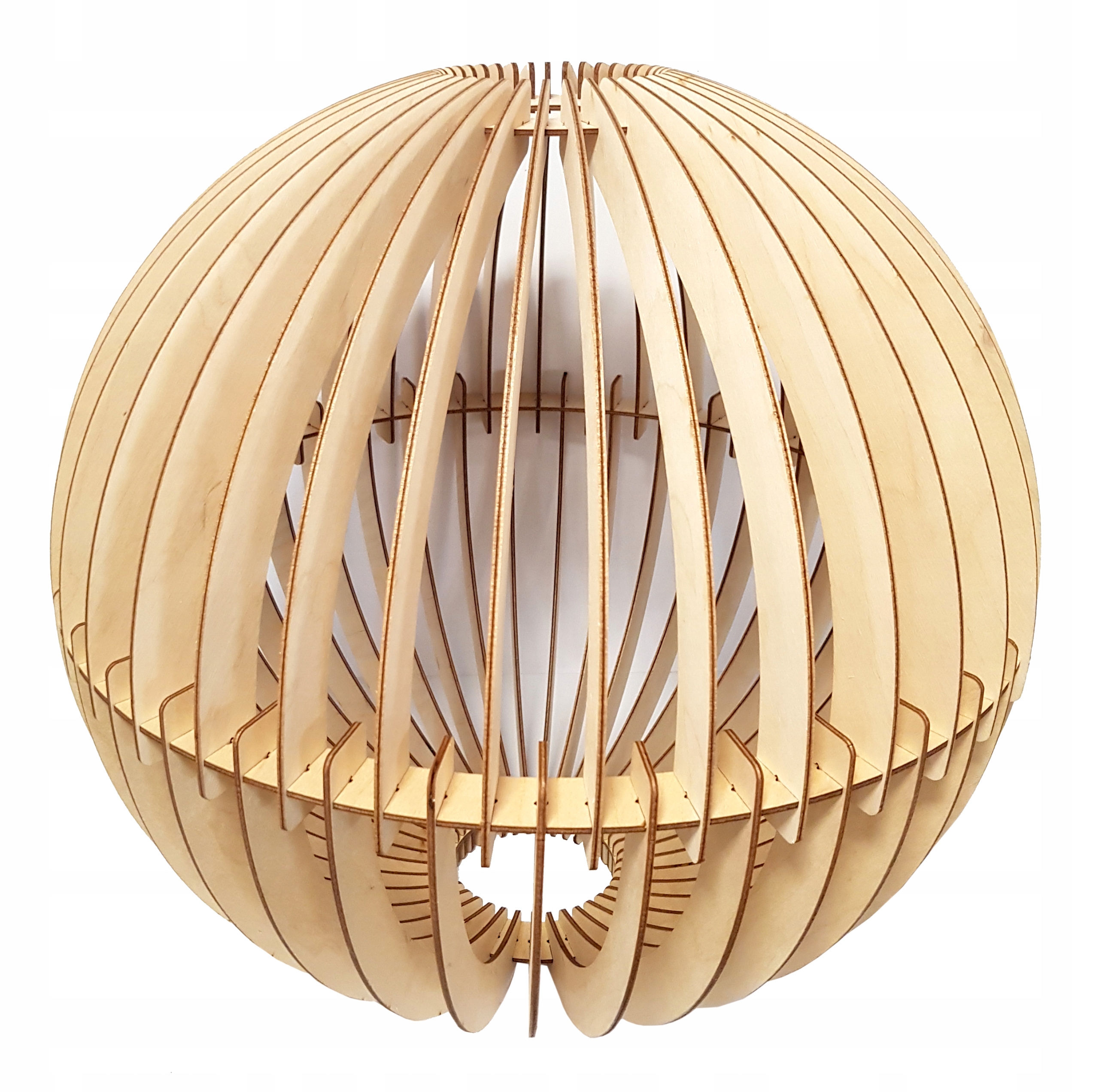 Dřevěné stínítko pro lampy E27 Loft XXL koule 50 cm dřevo