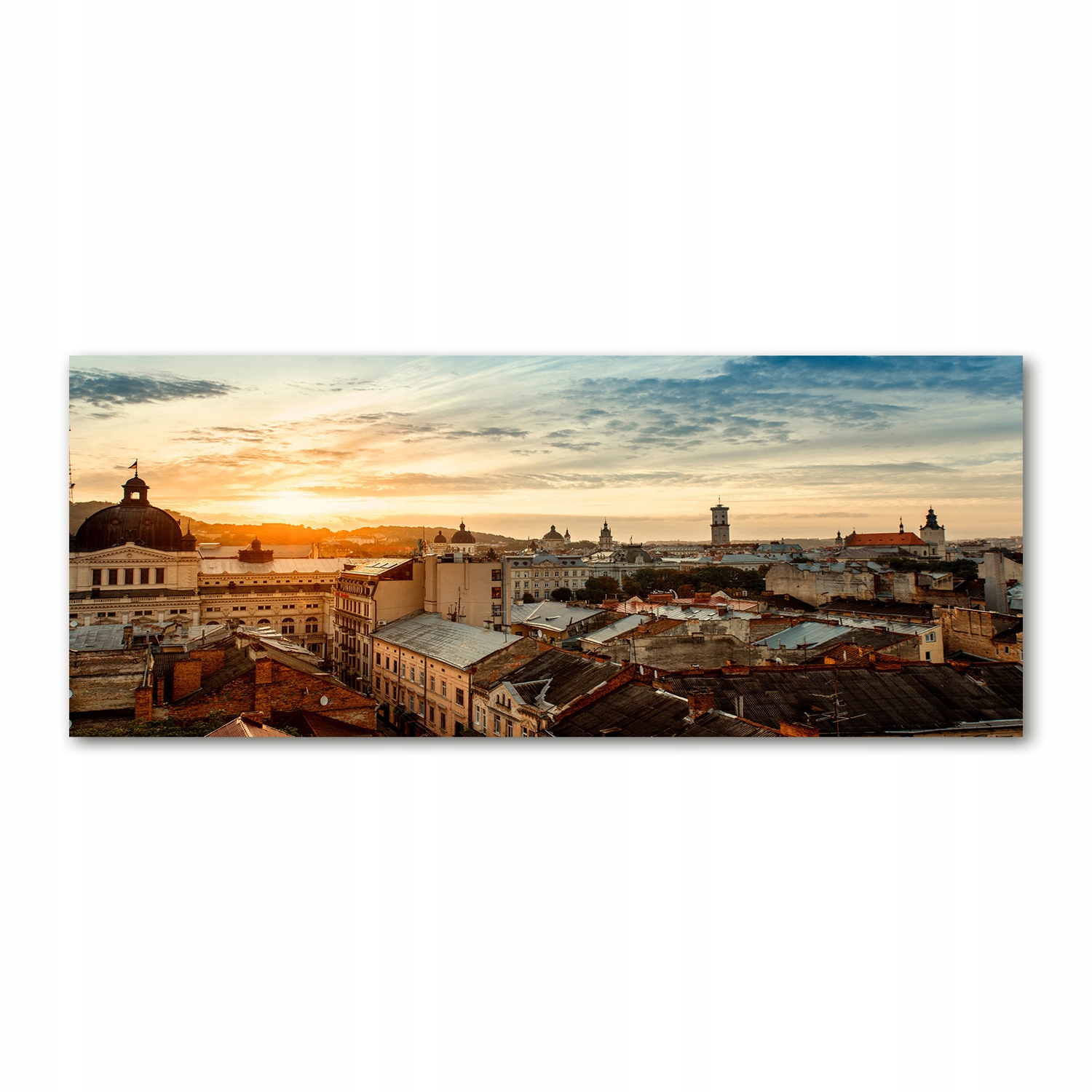

Foto obraz szkło akryl Wschód słońca Lwów 125x50cm