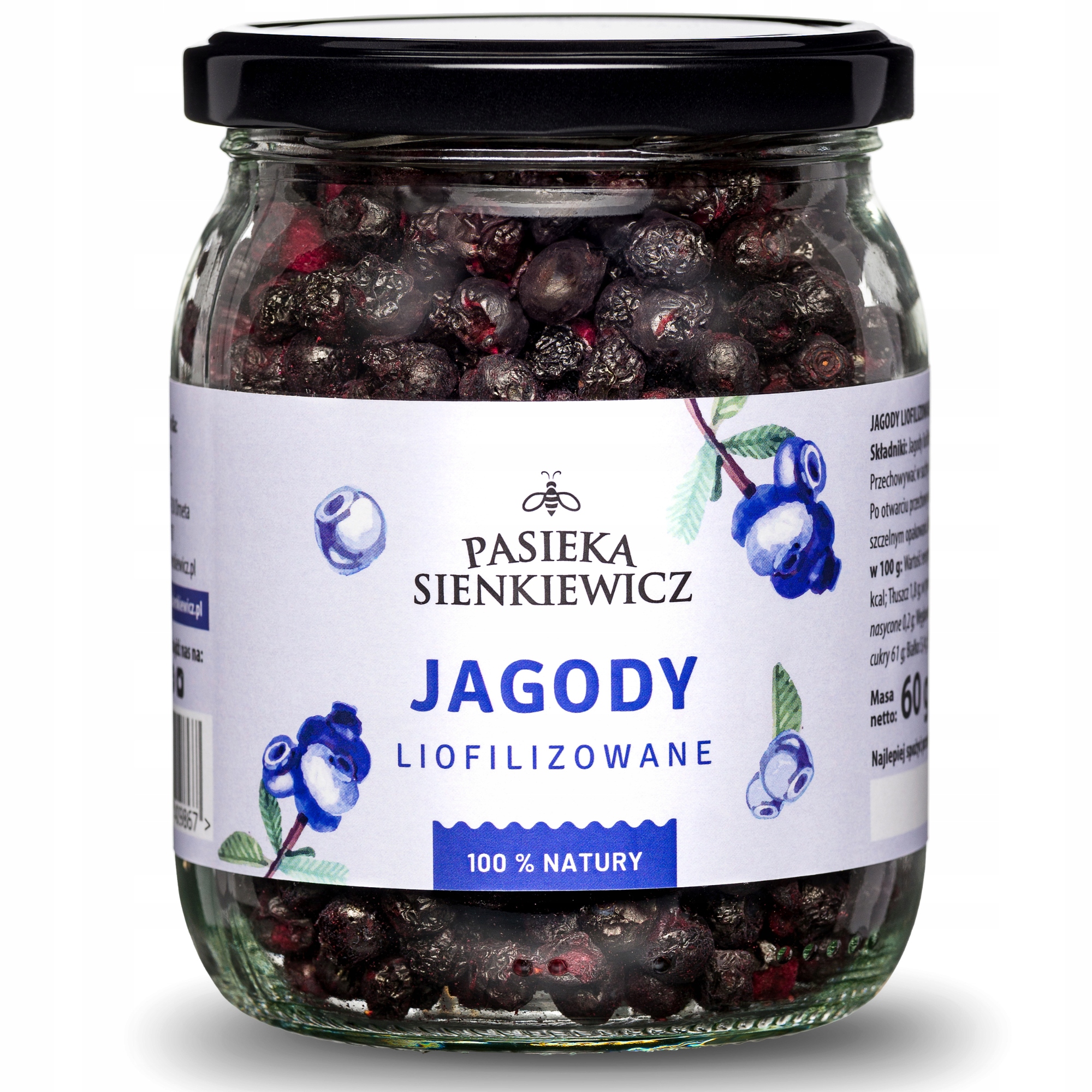 Jagody Liofilizowane 60g Naturalny Smak Chrupiące