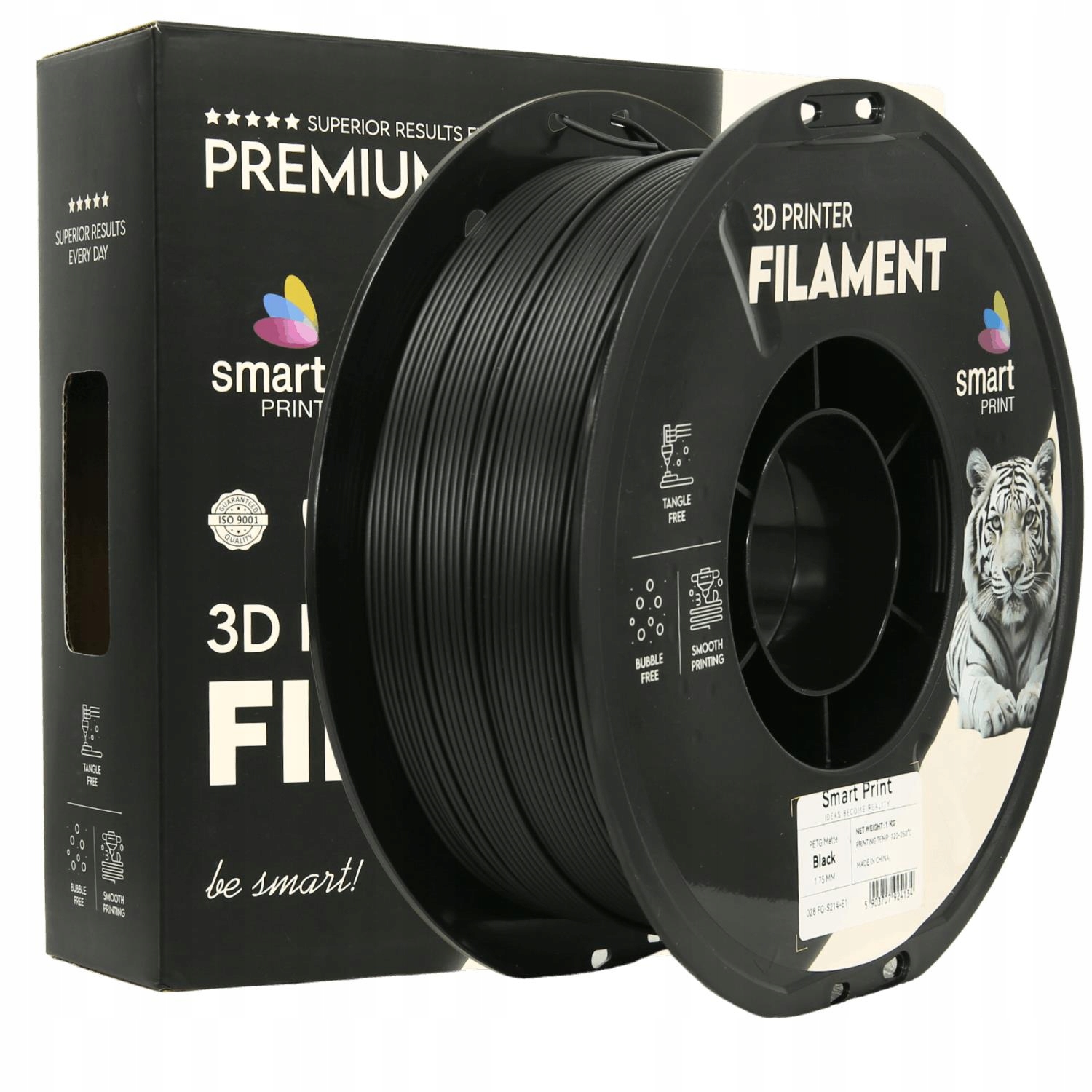 Filament Petg Smart Print Matte Black 1,75 mm 1000 g Czarny Matowy