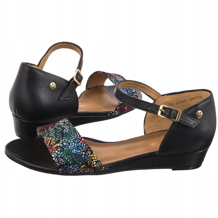 Dámské kožené sandály Maciejka černé 06486-01/00-1